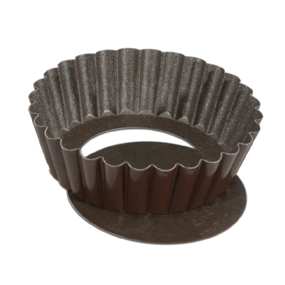JB Prince M187 100 4 Inch Round Tart Mold Fluted Non-Stick Coated Steel