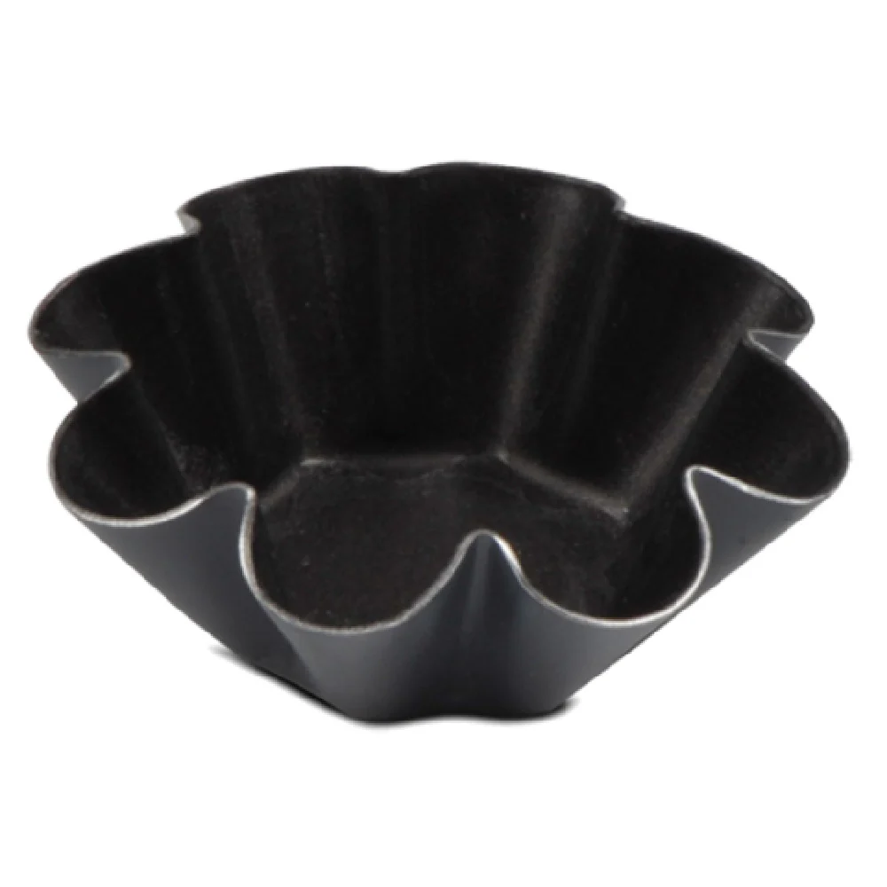 JB Prince M148 A 1-3/4 Inch Diameter Non-stick Petit Four Brown Tinned Steel Mold