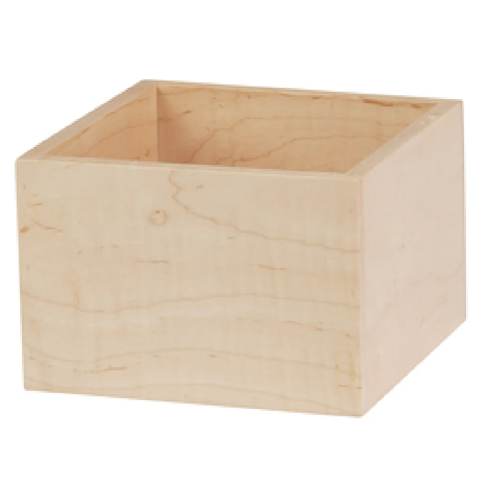 Cal Mil 22313-4-71 6 Inch Blonde Box Square to Organize Maple Wood Cal Mil 22313-4-71 6 Inch Blonde Box Square to Organize Maple Wood