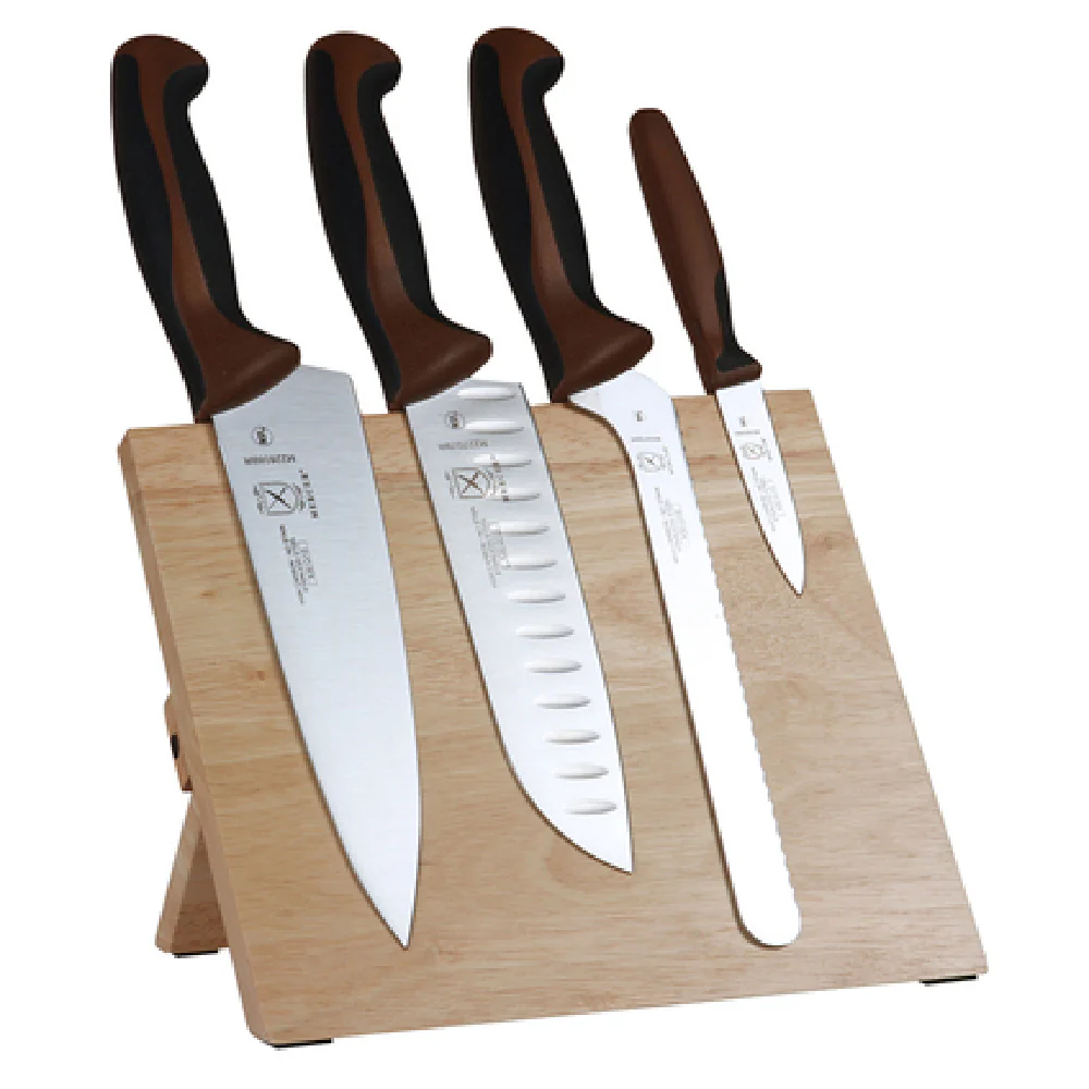 Mercer Culinary M21981BR Knife Set 5 Piece Bamboo Magnetic Board Japanese Steel Mercer Culinary M21981BR Knife Set 5 Piece Bamboo Magnetic Board Japanese Steel