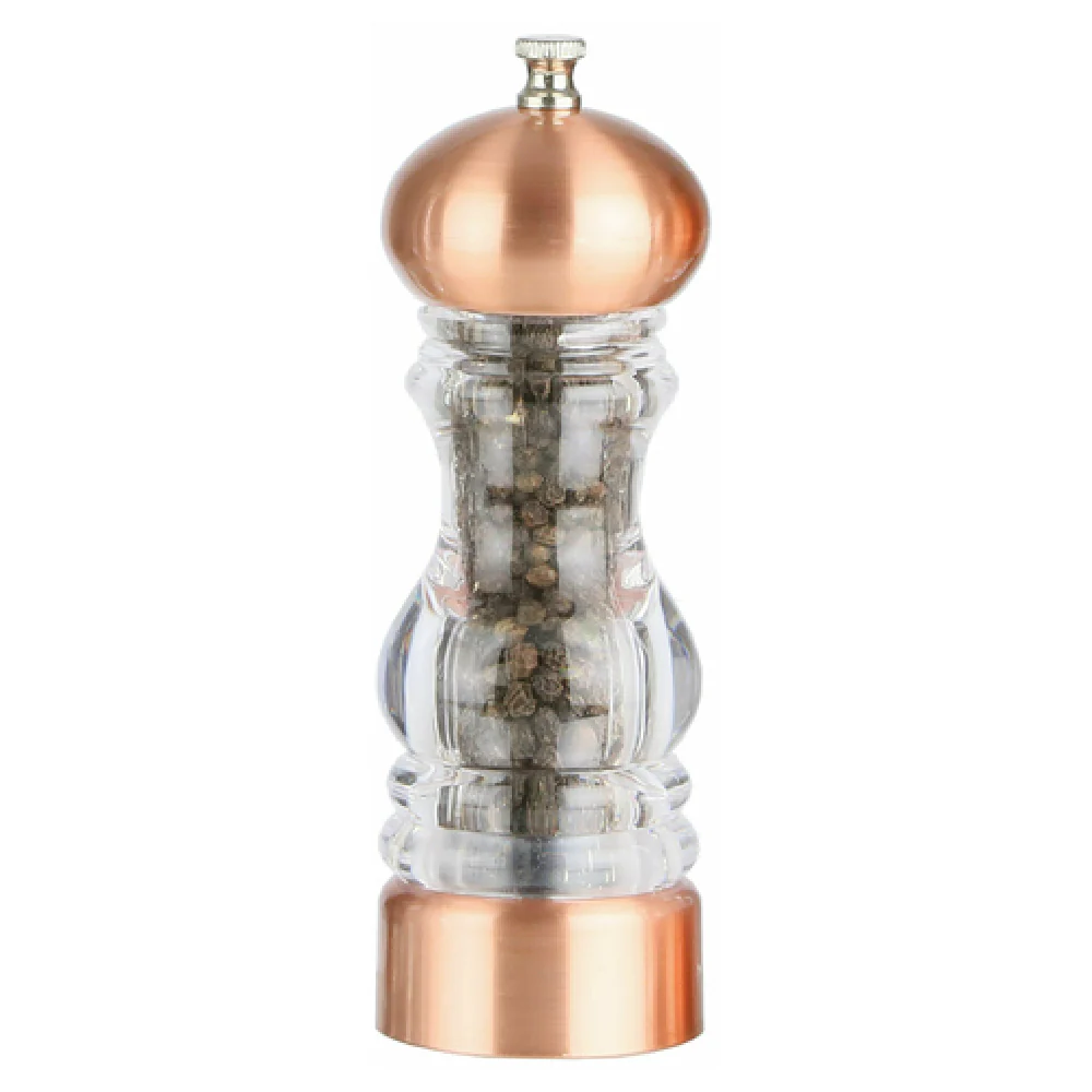 Chef Specialties 29185 7-1/2 Inch fully adjustable Pepper Mill acrylic rose gold