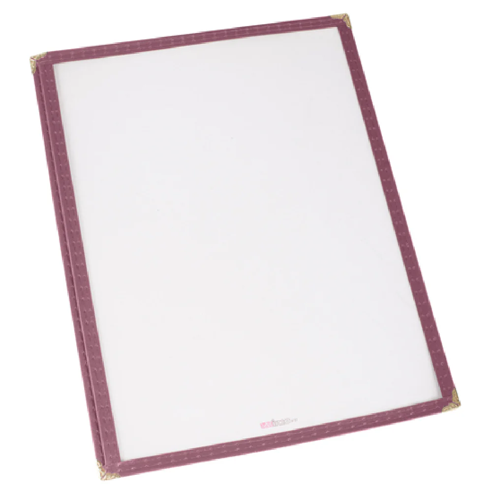 Winco PMC-14U 9-3/8 Inch Menu Cover Plastic Burgundy with Double Stitched Edging