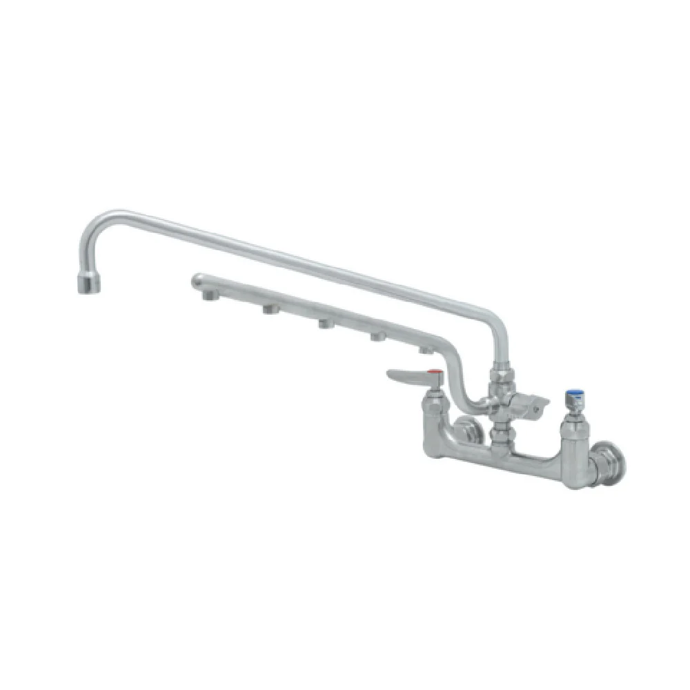 T&S Brass S-0230-U18 12 Inch Wall Mount Mixing Faucet Stainless Steel with Compression Cartridges