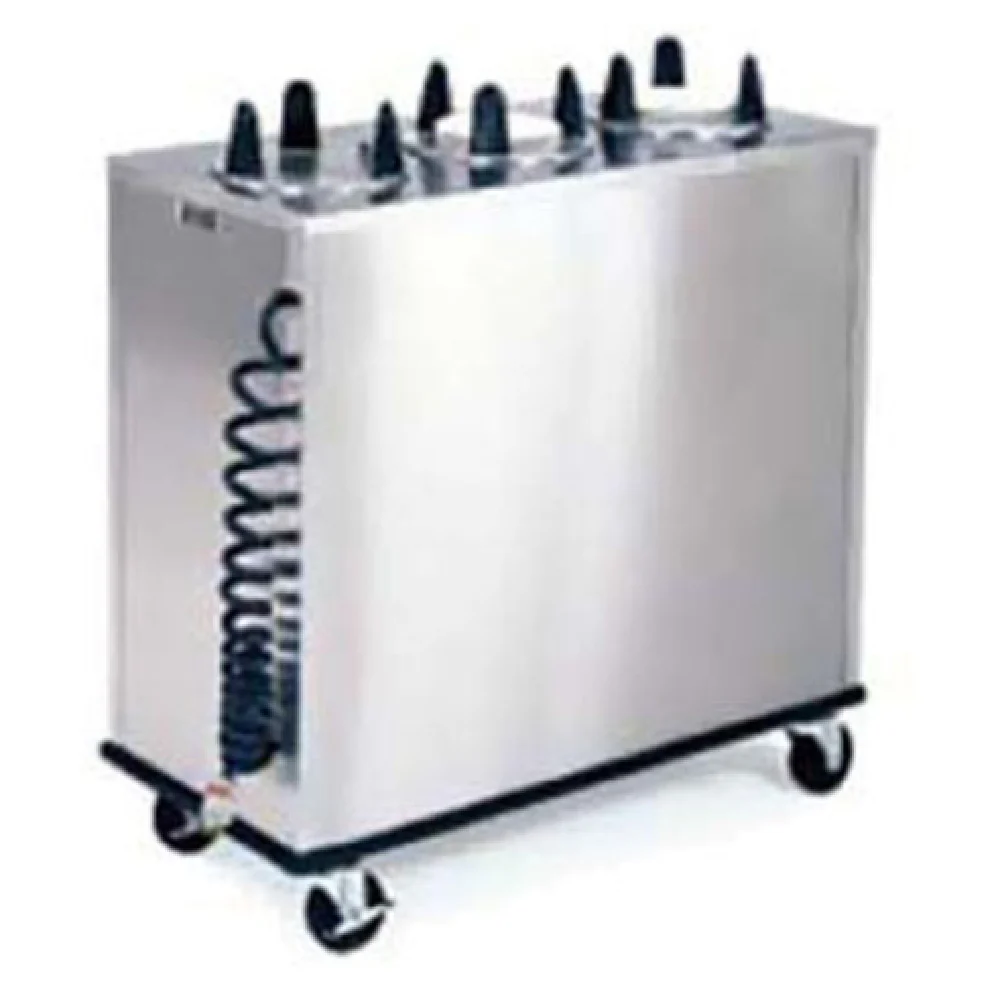 Lakeside 6210_220/60/1 32 Inch Mobile Heated Dish Dispenser Stainless Steel with Self-Leveling Tubes