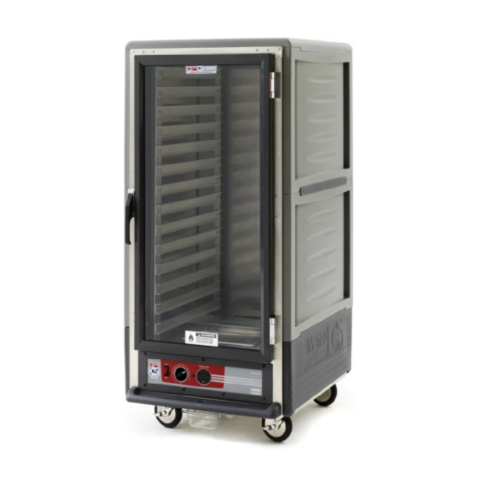 Metro C537-HFC-L-GY 27 Inch Mobile Heated Cabinet with Clear Door and Insulation