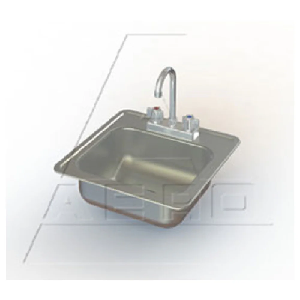 AERO Manufacturing XDIHS-5 12 Inch Drop-In Sink Stainless Steel One Compartment with Faucet