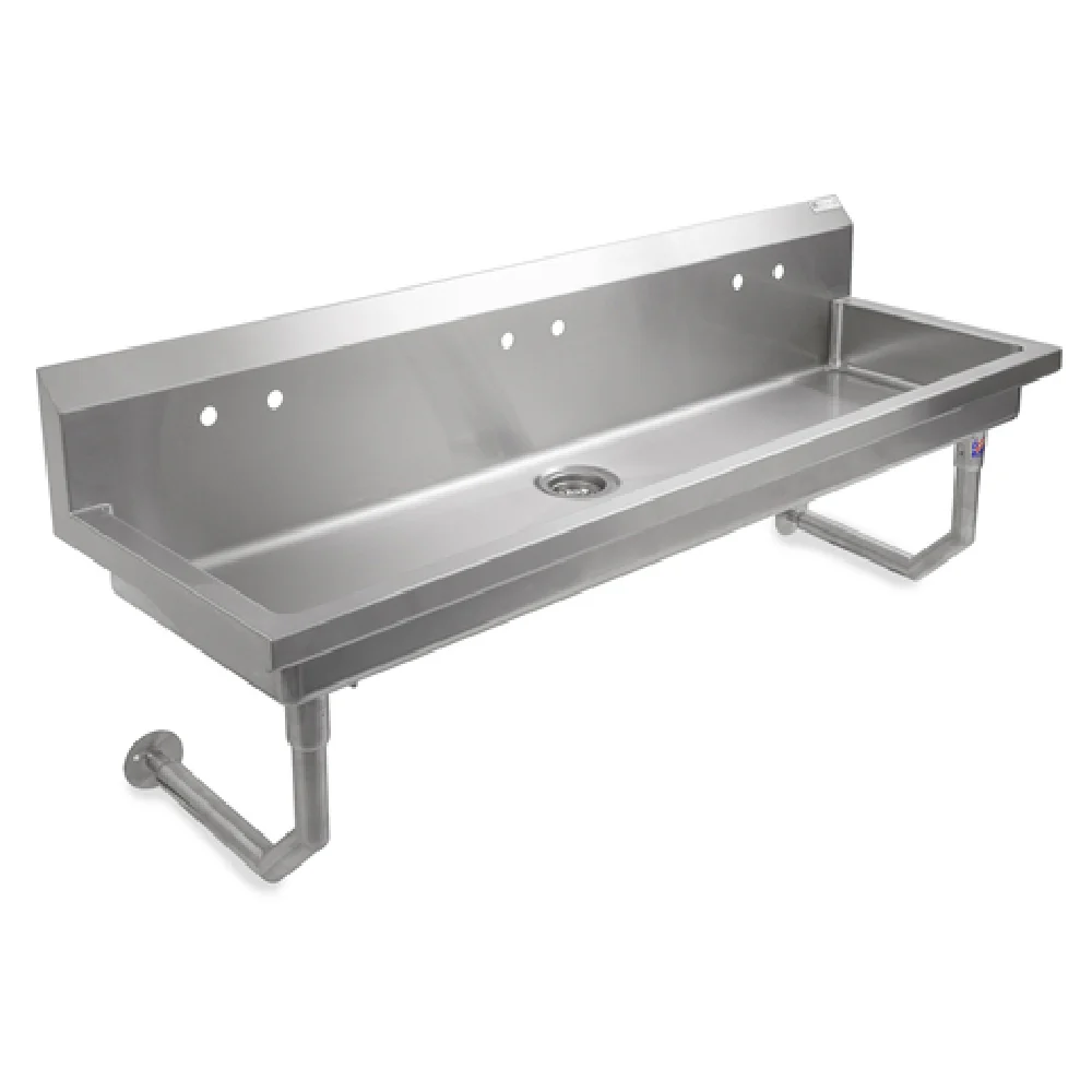 John Boos PBMSHS-W2-6020 60 Inch Wall Mount Multi-Station Handwash Sink with Stainless Steel