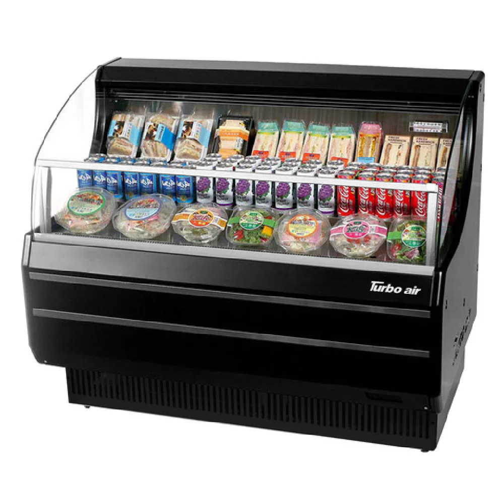 Turbo Air TOM-50SW(B)-N 50-7/8 Inch Open Refrigerated Display Merchandiser with 3 Shelves Turbo Air TOM-50SW(B)-N 50-7/8 Inch Open Refrigerated Display Merchandiser with 3 Shelves