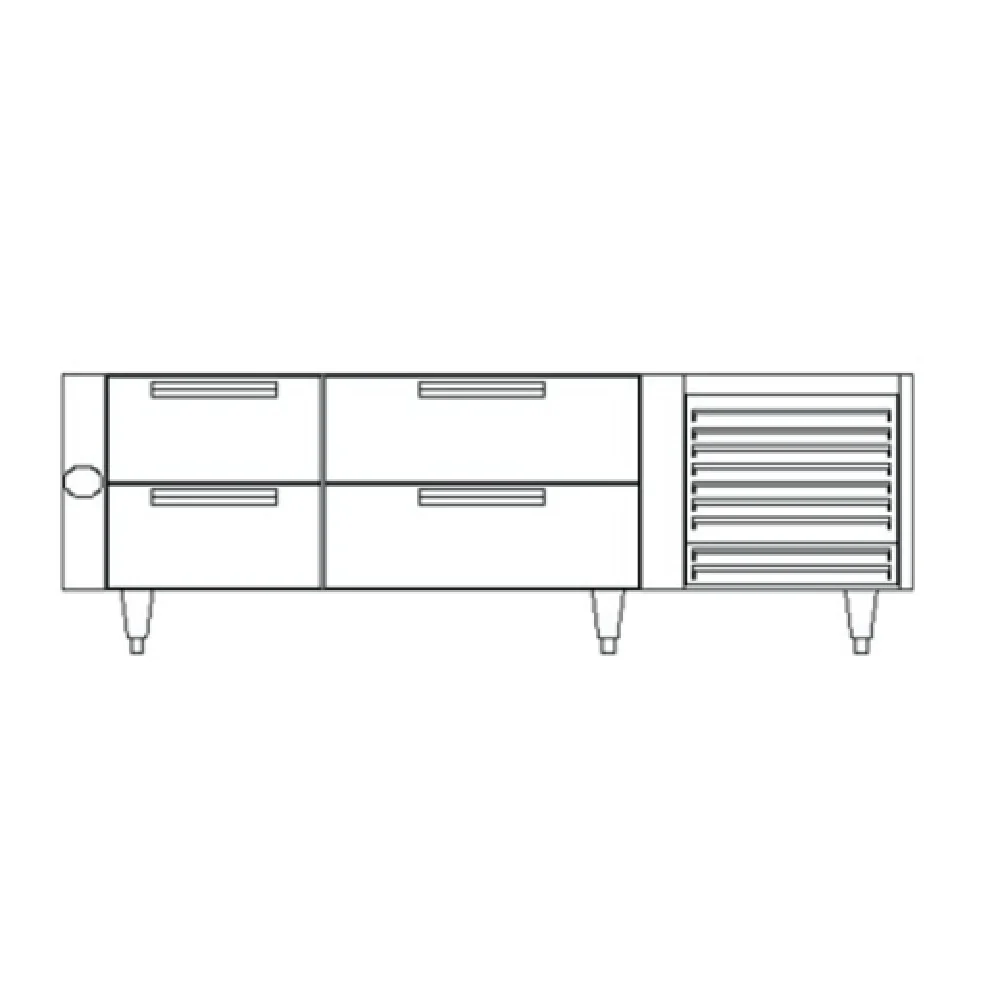 U S Range UN17C72 72 Inch Polar Cuisine Refrigerated Base Self-contained 2 Section 4 Drawers Stainless Steel U S Range UN17C72 72 Inch Polar Cuisine Refrigerated Base Self-contained 2 Section 4 Drawers Stainless Steel