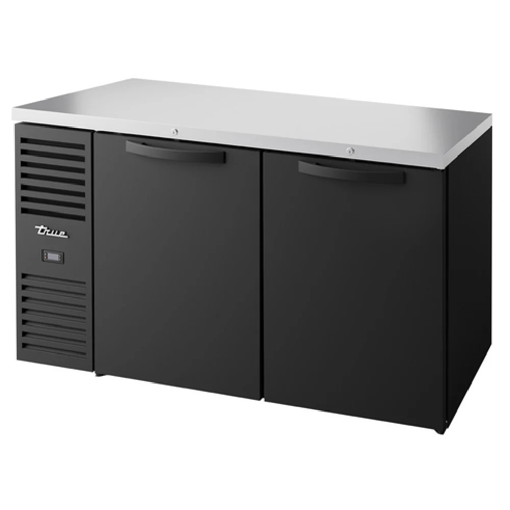 True Refrigeration TBR60-RISZ1-L-B-SS-1 60 Inch Refrigerated Back Bar Cooler 2 Sections Black Powder Coated Stainless Steel True Refrigeration TBR60-RISZ1-L-B-SS-1 60 Inch Refrigerated Back Bar Cooler 2 Sections Black Powder Coated Stainless Steel