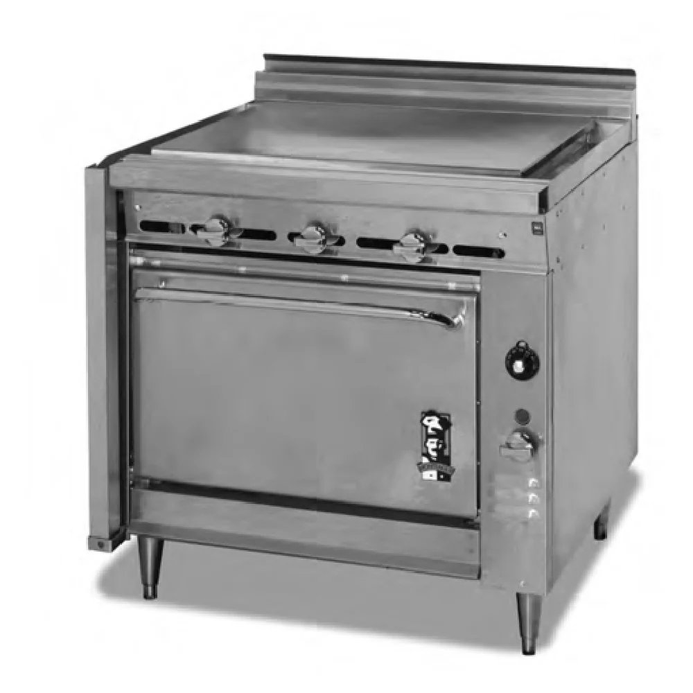 Montague Company 136-8PL Gas Heavy Duty Range 36 Inch Plancha Top 85000 BTU
