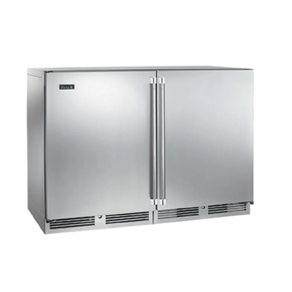 Perlick HC48WS4_SSGDC 48 Inch Two-section Wine Reserve Refrigerator Undercounter with Adjustable Shelves Stainless Steel