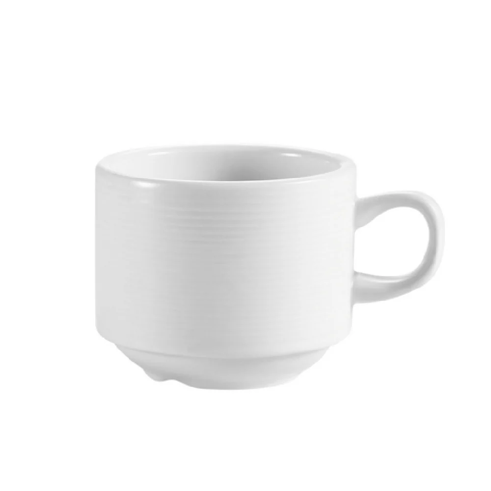 CAC China HMY-1-S 8-1/2 Oz Harmony Coffee Cup Porcelain Round Stackable