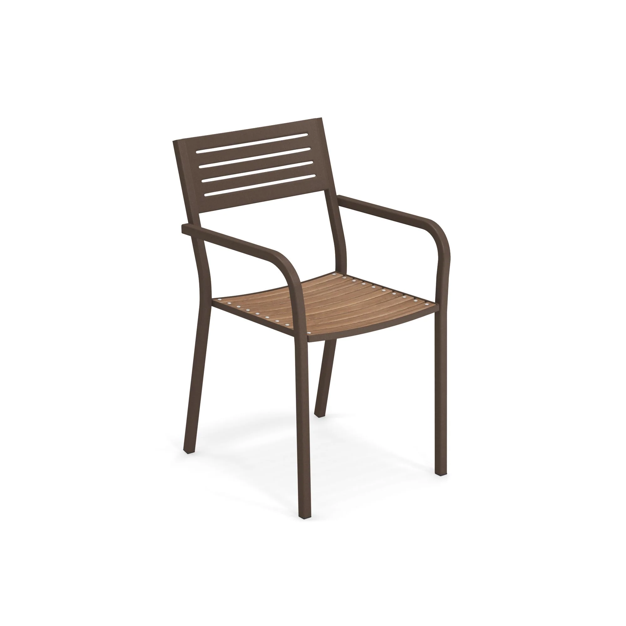 emuamericas, llc E267-41-82 20 Inch Stacking Armchair Outdoor Steel Slat emuamericas, llc E267-41-82 20 Inch Stacking Armchair Outdoor Steel Slat