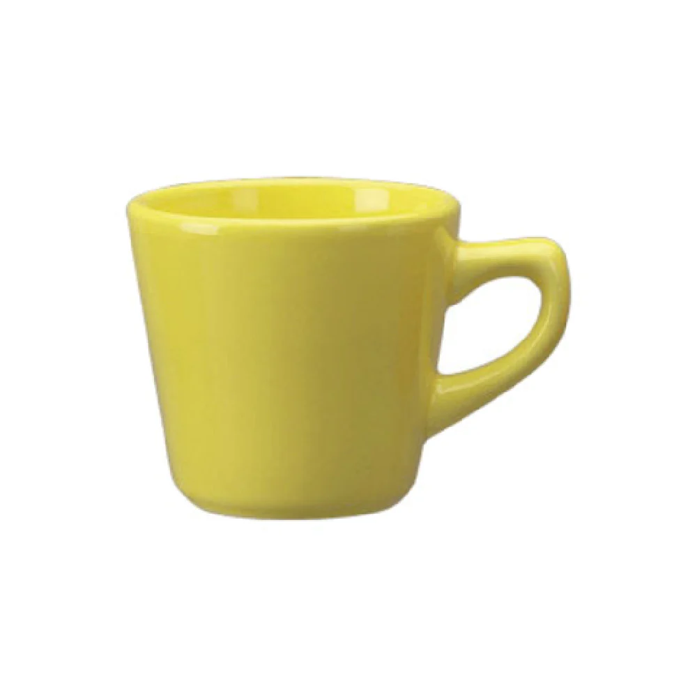 International Tableware CA-1-Y 7 Oz Round Cup with Handle Yellow Ceramic
