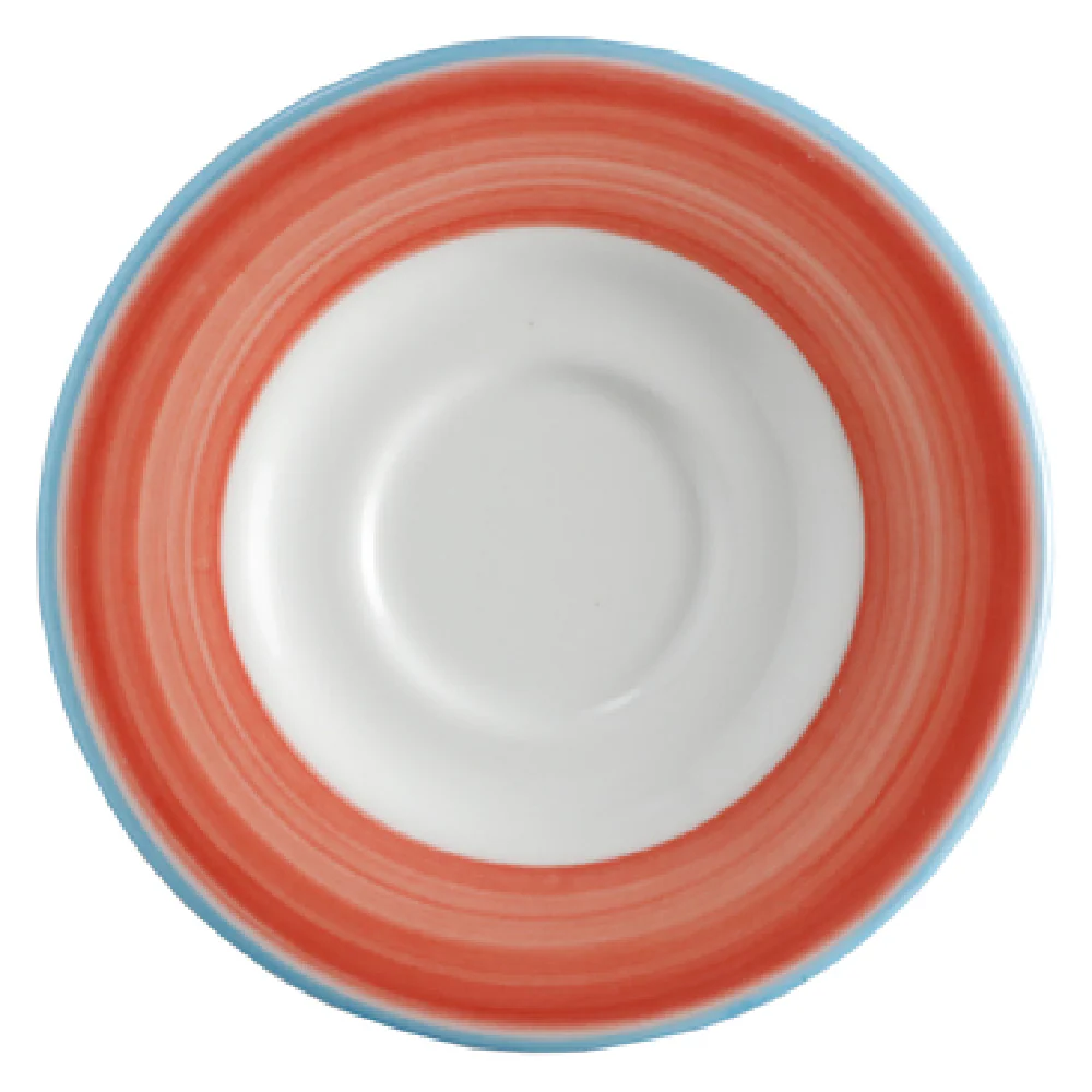 GET Enterprises PA1602900324 6-1/2 Inch Round Saucer Porcelain Blue Edge GET Enterprises PA1602900324 6-1/2 Inch Round Saucer Porcelain Blue Edge