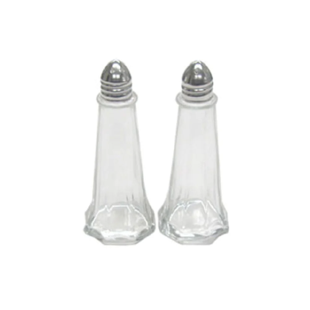 Admiral Craft TOW-1 1 Oz Glass Salt Pepper Shaker Chrome Plated Top Admiral Craft TOW-1 1 Oz Glass Salt Pepper Shaker Chrome Plated Top