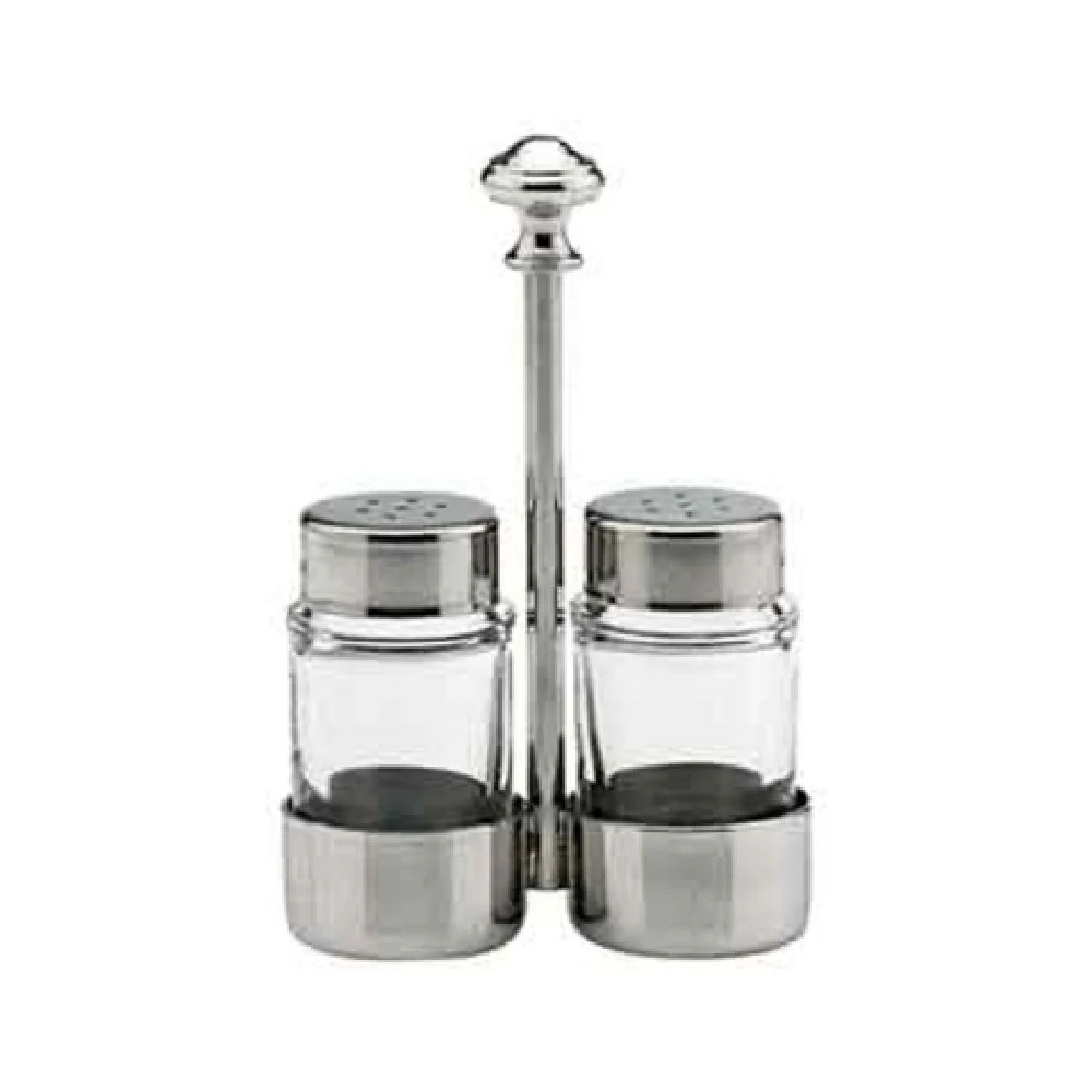 BauscherHepp 12.4130.0000 5-9/16 Inch Cruet Stand Holds 2 Bottles Stainless Steel