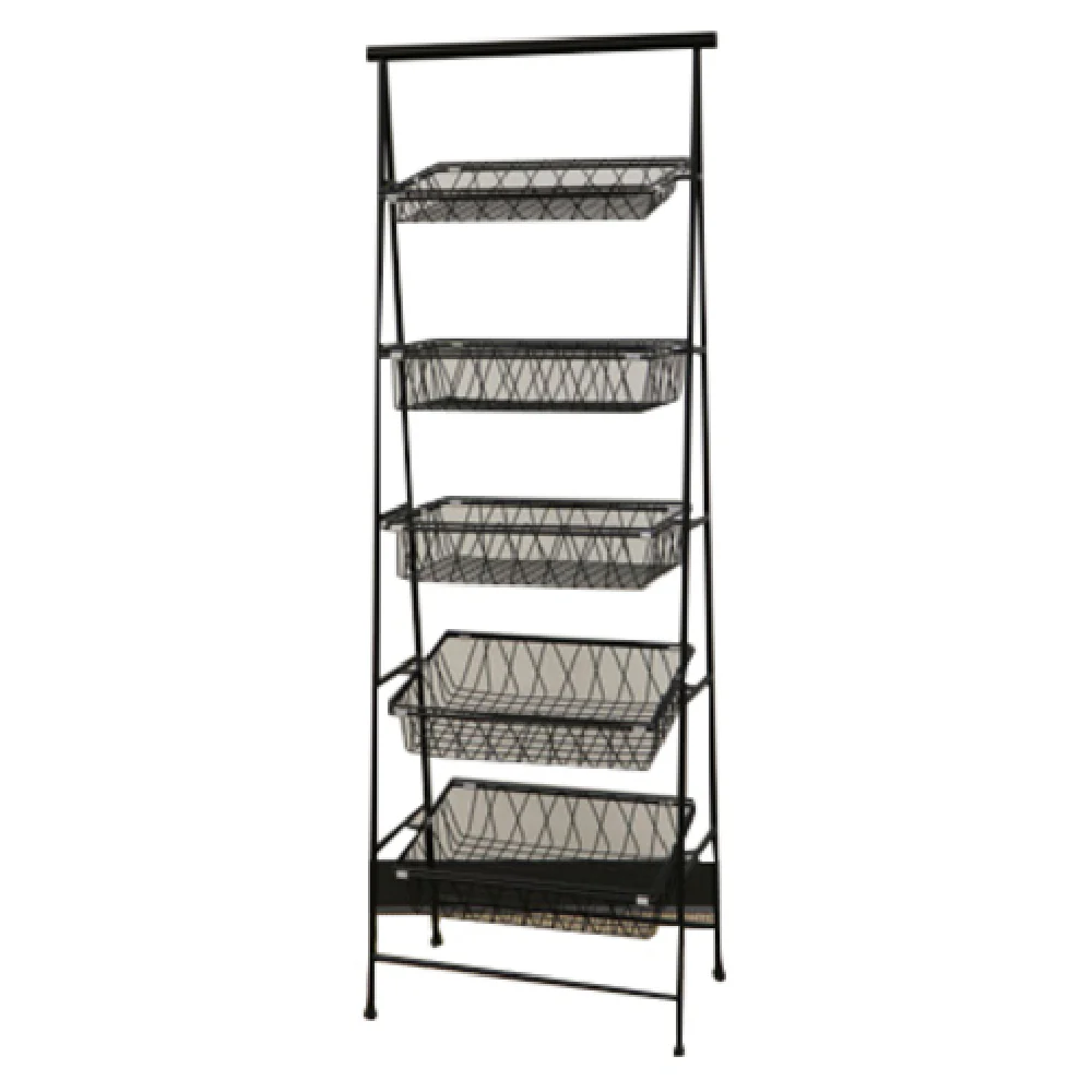 GET Enterprises IR-951-BK 23-1/2 Inch Rectangular 5 Tier Display Stand Black Metal GET Enterprises IR-951-BK 23-1/2 Inch Rectangular 5 Tier Display Stand Black Metal