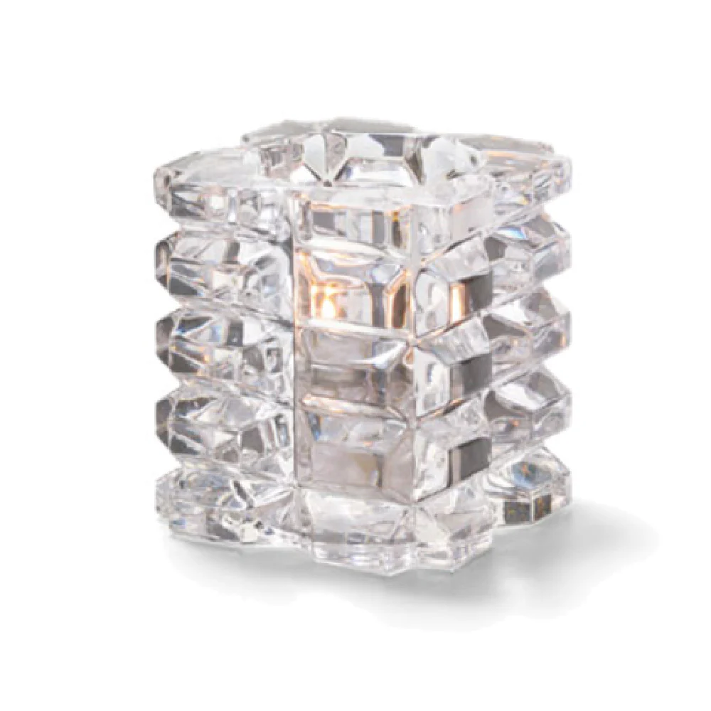 Hollowick 5151C 3 Inch Votive Lamp Glass Faceted Cube Style with HD8 HD15 Fuel Cells Hollowick 5151C 3 Inch Votive Lamp Glass Faceted Cube Style with HD8 HD15 Fuel Cells