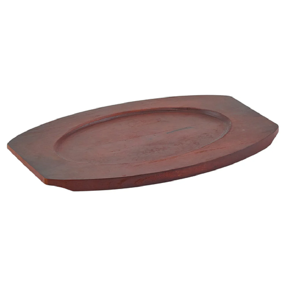 Winco APL-12UL 12 Inch Oval Wood Sizzle Thermal Platter Underliner