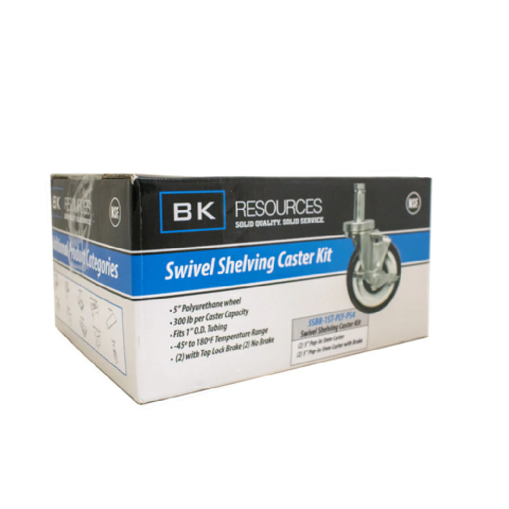 BK Resources 5SBR-1ST-PLY-PS4 5 Inch Polyurethane Wheels Without Brake Pack of 4