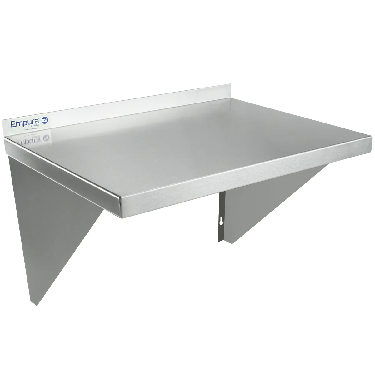 Empura Stainless 1824WS16G 24 Inch Wall Mount Storage Shelf Heavy Duty 16 Gauge Stainless Steel with Brackets