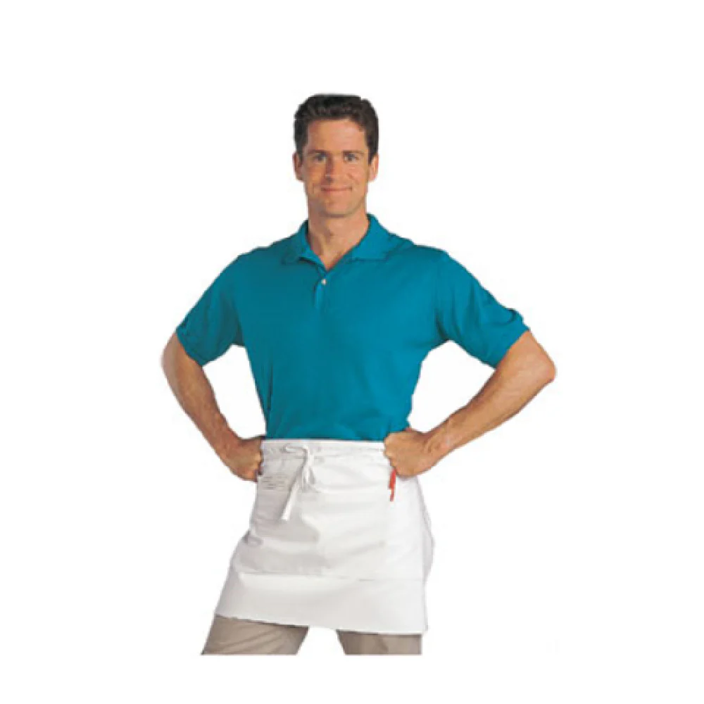 John Ritzenthaler Company 607HBA2-WH 28 Inch Waist Apron White Heavyweight with 2 Pockets