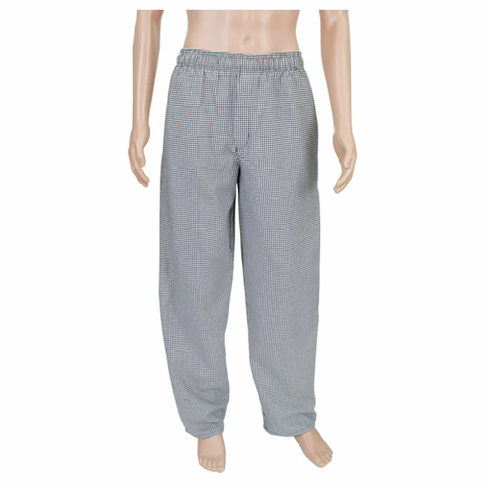 John Ritzenthaler Company RZFC-PANTLG Large Baggy Chef's Pants Cotton Poly Twill Houndstooth with 3 Pockets