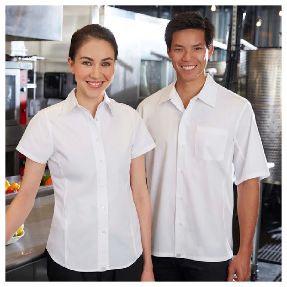 Chef Works CSWV-WHT-L Women's Universal Shirt Short Sleeves White Cool Vent Panels Chef Works CSWV-WHT-L Women's Universal Shirt Short Sleeves White Cool Vent Panels