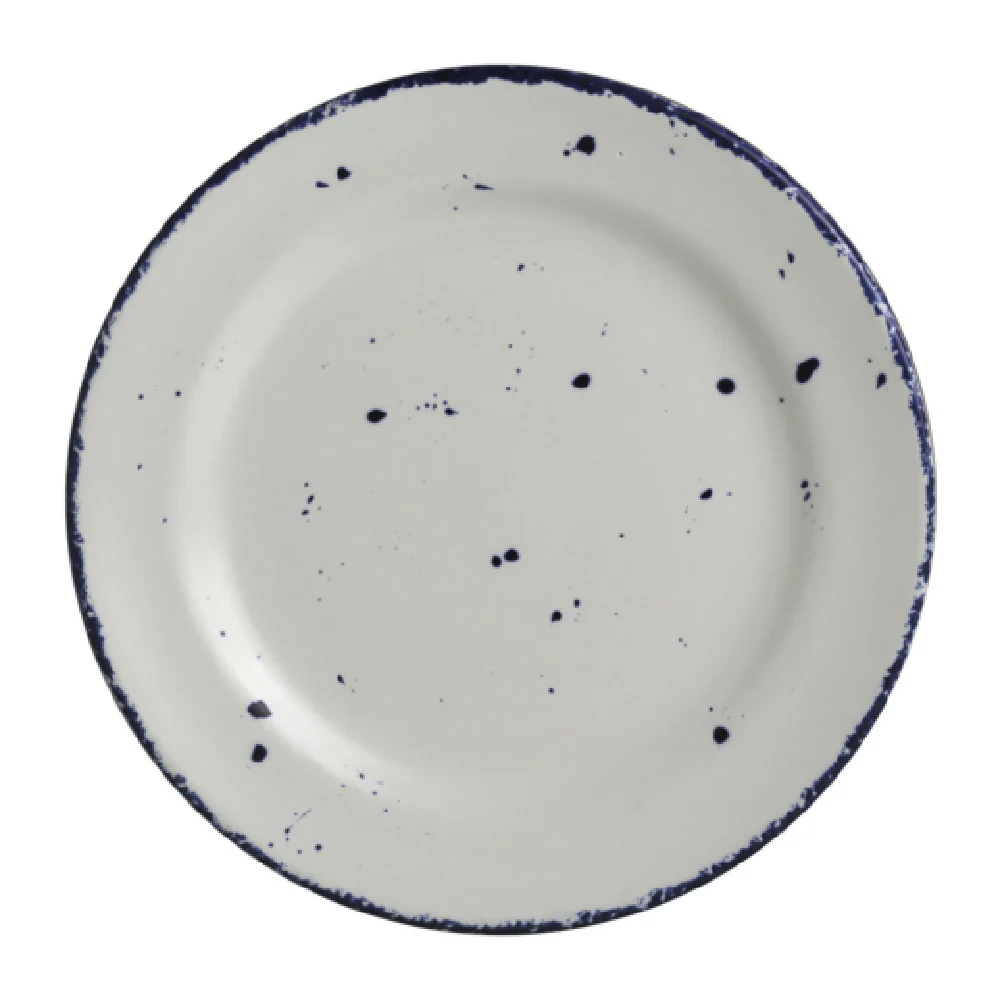 Steelite A330P102 9 Inch Round Plate Rimmed Edge Fully Vitrified China Brisa Matte White