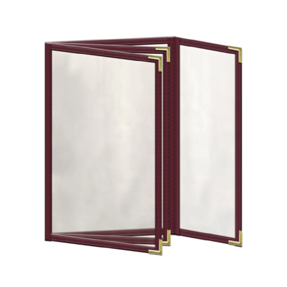 Risch TETBQ 5.5X8.5 Menu Cover 5-1/2 Inch x 8-1/2 Inch Triple Pocket Vinyl Risch TETBQ 5.5X8.5 Menu Cover 5-1/2 Inch x 8-1/2 Inch Triple Pocket Vinyl