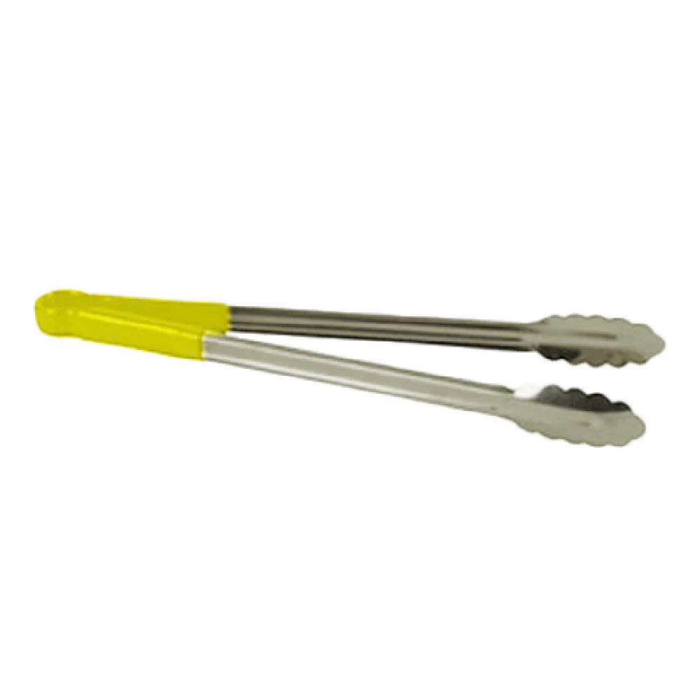 Thunder Group SLTG810Y 10 Inch Utility Tongs Non-Slip Handle Stainless Steel Yellow