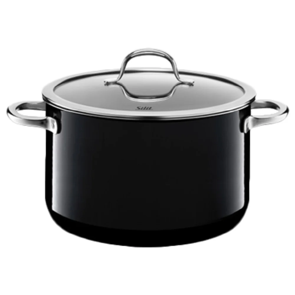 BauscherHepp 21.0229.7154 6.76 Quart Round Casserole with Glass Lid Steel Passion Black