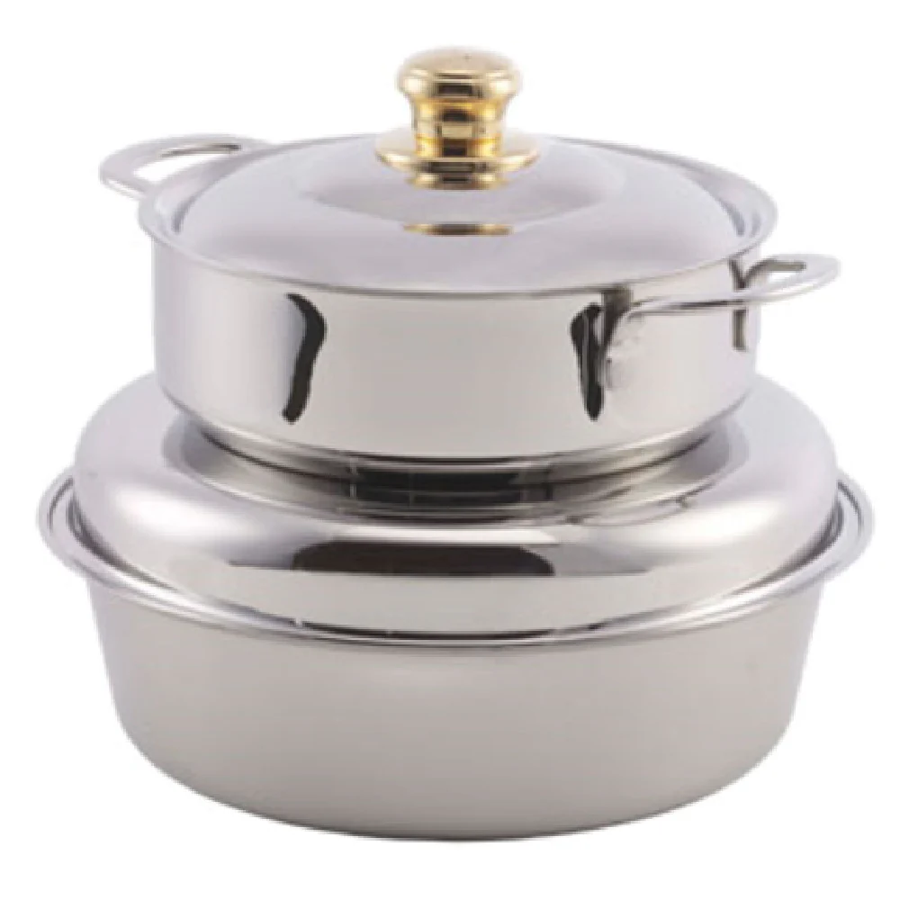 Spring USA 2375-697/6H 6 Quart Buffet Server Soup Station Stainless Steel with Gold Accents Spring USA 2375-697/6H 6 Quart Buffet Server Soup Station Stainless Steel with Gold Accents