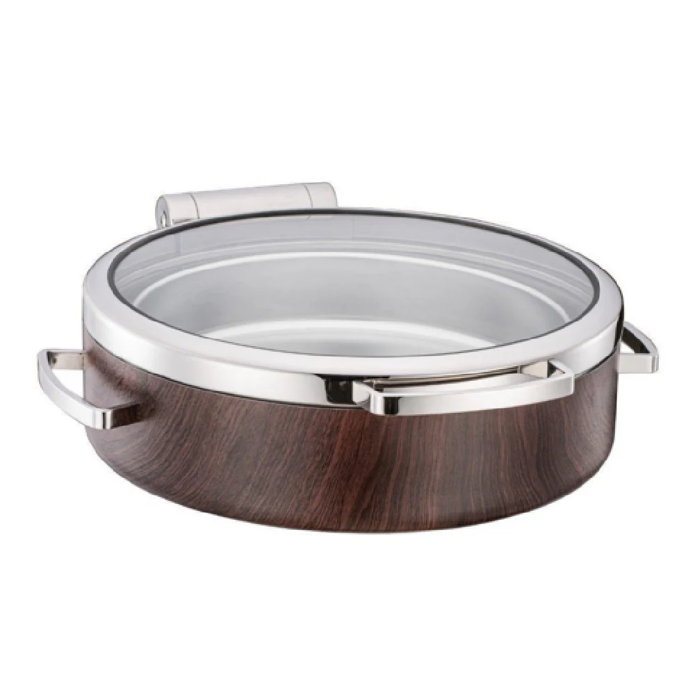 Bon Chef 23001-MAH 19 Inch Full Size Induction Chafer with Glass Lid Mahogany Bon Chef 23001-MAH 19 Inch Full Size Induction Chafer with Glass Lid Mahogany