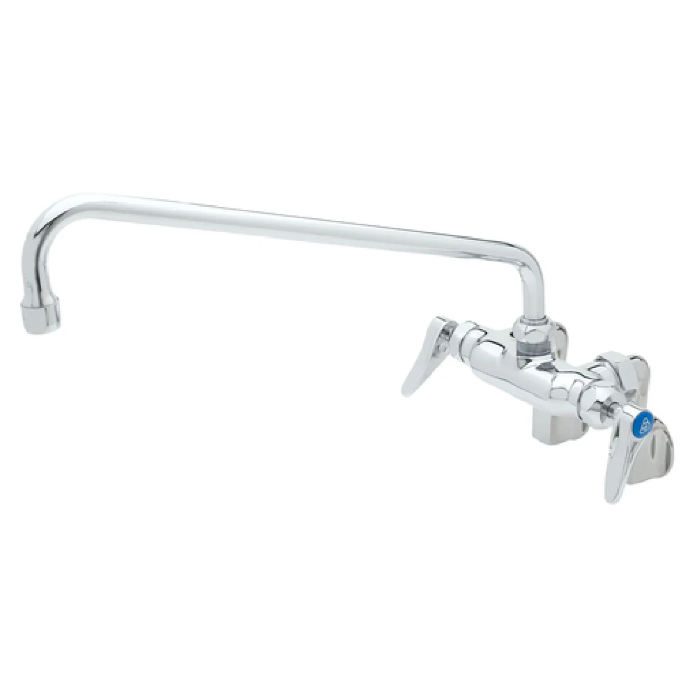 T&S Brass B-0236-CR-063X 14 Inch Swing Nozzle Double Pantry Faucet Wall Mounted with Lever Handles