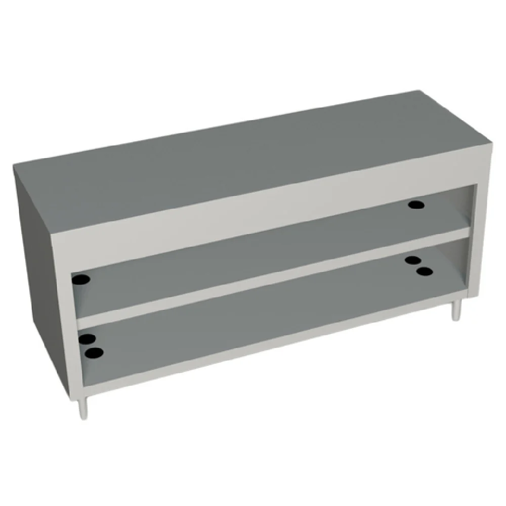 Duke 311-25PG_217127 74 Inch Utility Counter Stationary Stainless Steel Top with Undershelves
