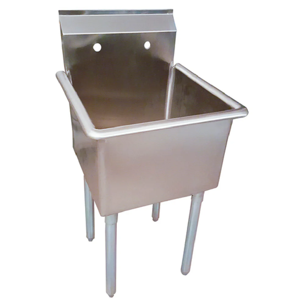 BK Resources BKUS-1-18-14 21 Inch Utility Sink One Compartment 18 Gauge Stainless Steel with 9 Inch Backsplash
