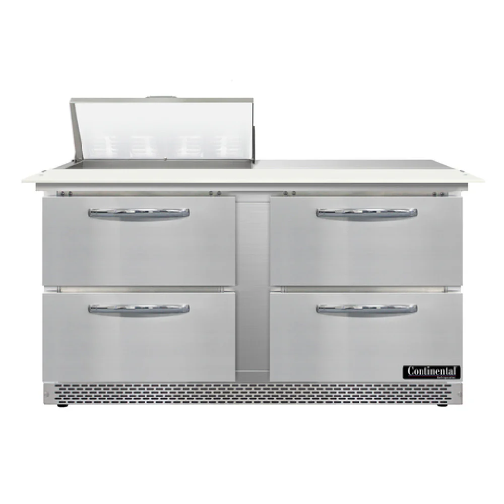 Continental Refrigerator D60N8C-FB-D 60 Inch Sandwich Unit Front Breather with Drawers Continental Refrigerator D60N8C-FB-D 60 Inch Sandwich Unit Front Breather with Drawers