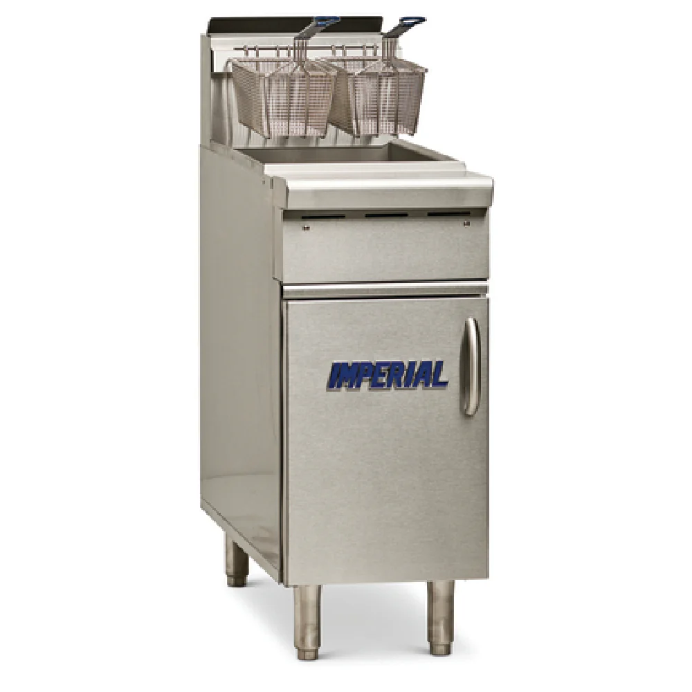 Imperial IHR-F50_LP 15 Inch Heavy Duty Deep Fryer Gas Floor Model 140000 BTU with 2 Baskets Imperial IHR-F50_LP 15 Inch Heavy Duty Deep Fryer Gas Floor Model 140000 BTU with 2 Baskets