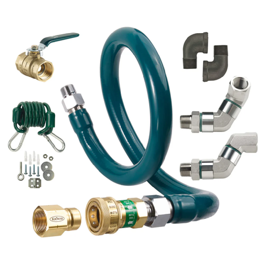 Krowne M7548K10 3/4 Inch 48 Inch Long Gas Connector Hose Kit with Quick Disconnect 180K BTU