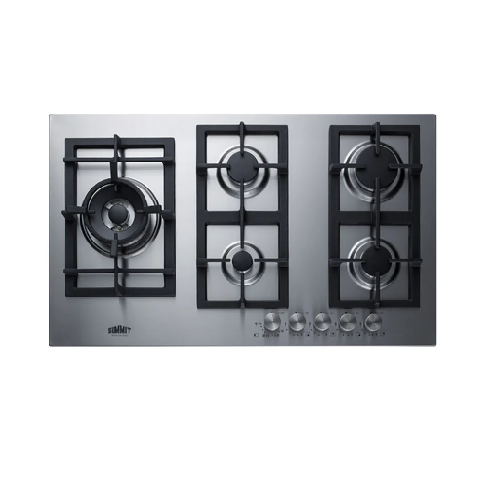 Summit GCJ536SSLP 34 Inch Gas Cooktop with 5 Burners 15300 BTU Power Burner