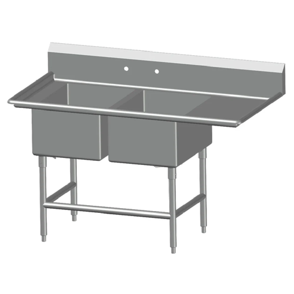 SPG International 2SL24-RD24 Universal Stainless Sink Two Compartment 24 SPG International 2SL24-RD24 Universal Stainless Sink Two Compartment 24