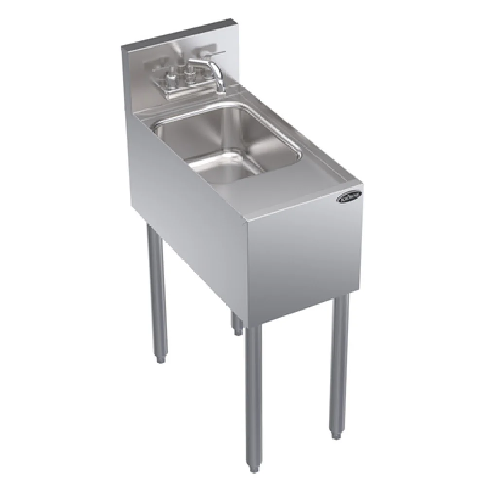 Krowne KR24-1C 12 Inch Freestanding Underbar Hand Sink with Splash Faucet Stainless Steel