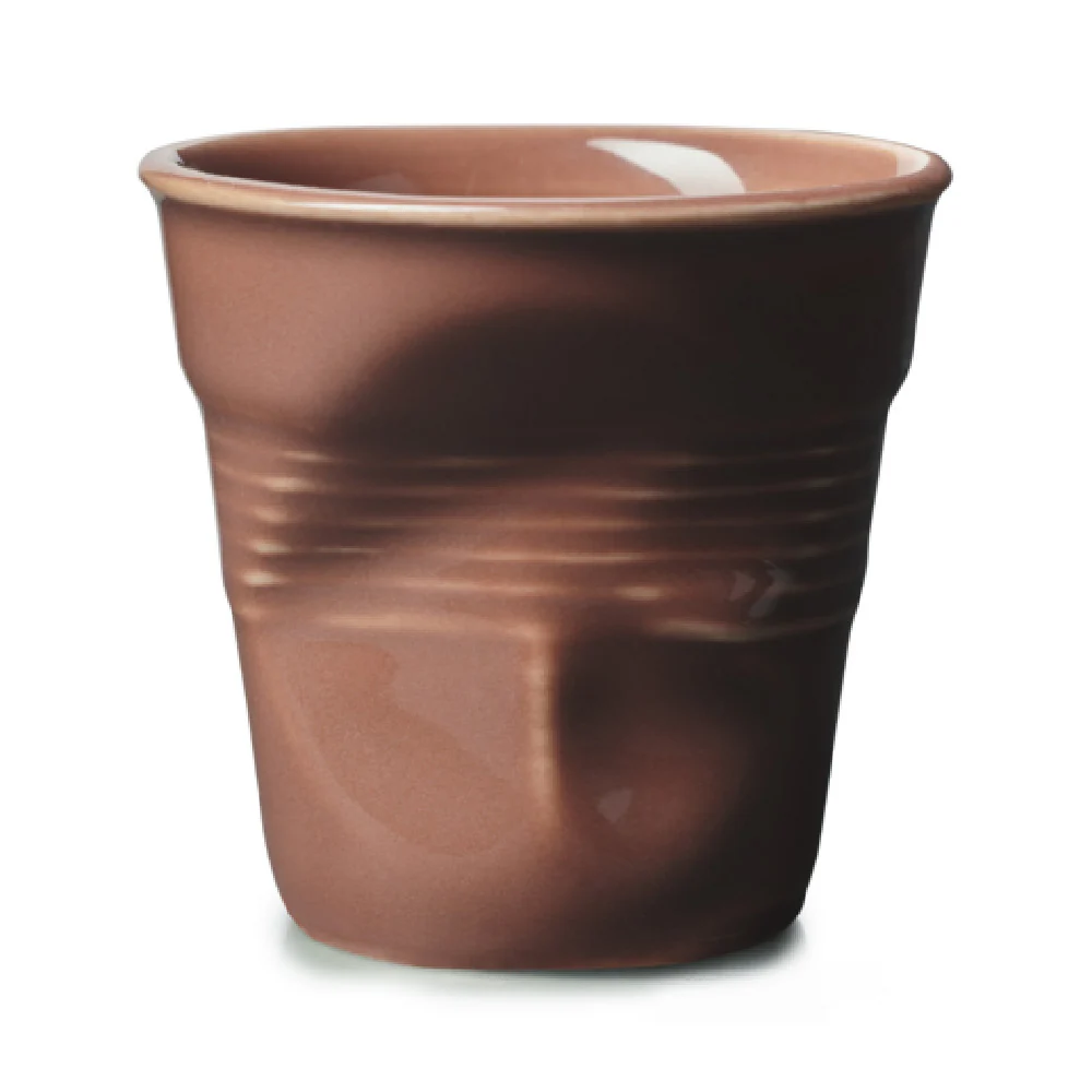 Revol 659573 6 Oz Cappuccino Tumbler Crumpled Porcelain Made in France