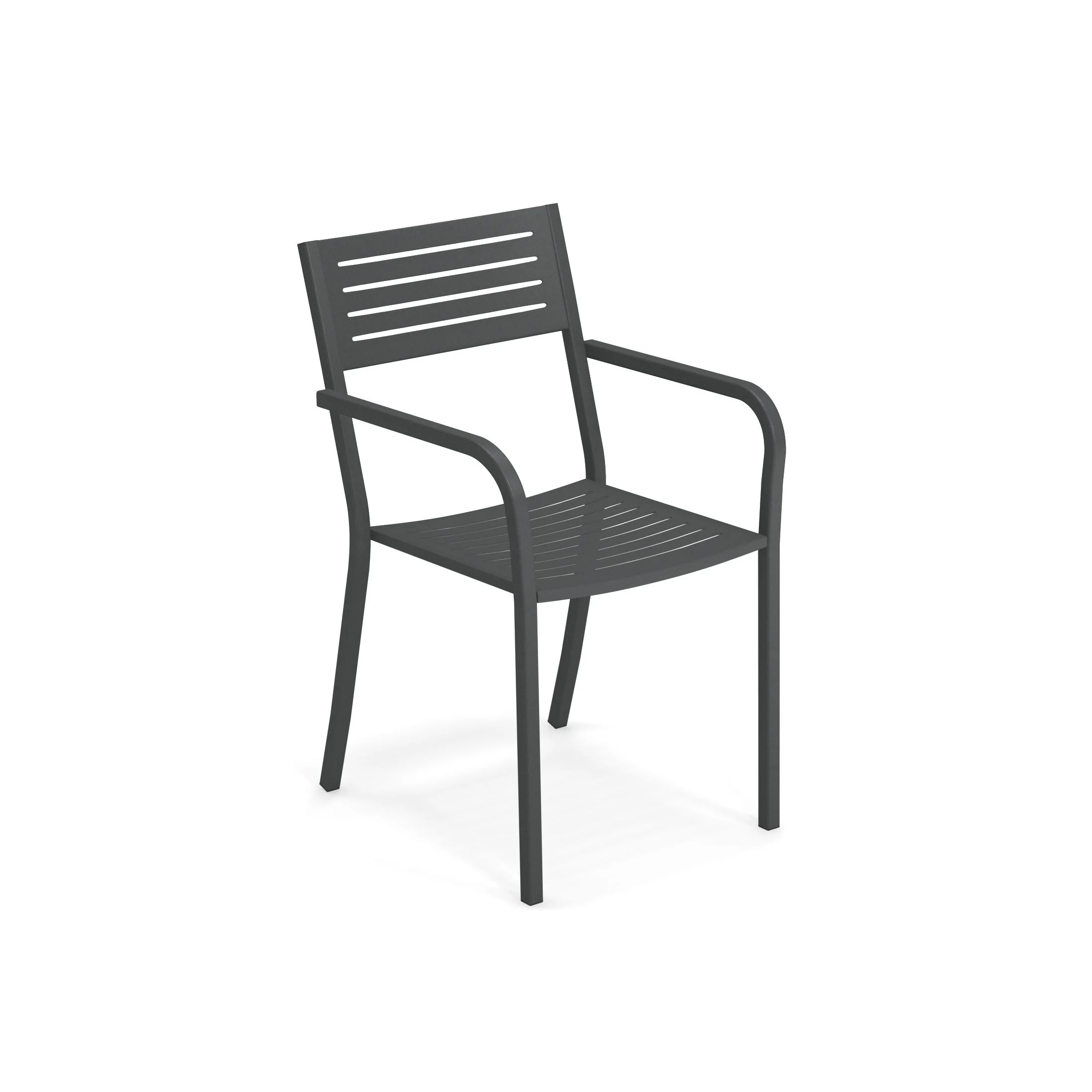 emuamericas llc E268-22 20 Inch Steel Slat Pattern Stacking Armchair Outdoor Indoor emuamericas llc E268-22 20 Inch Steel Slat Pattern Stacking Armchair Outdoor Indoor