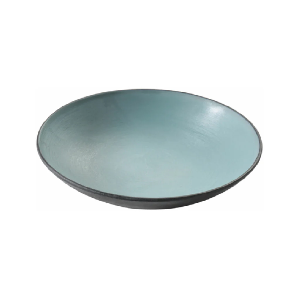 Yanco BM-307TL 7.5 Inch Melamine Soup Bowl 12 Oz Gray and Teal with Durability Yanco BM-307TL 7.5 Inch Melamine Soup Bowl 12 Oz Gray and Teal with Durability