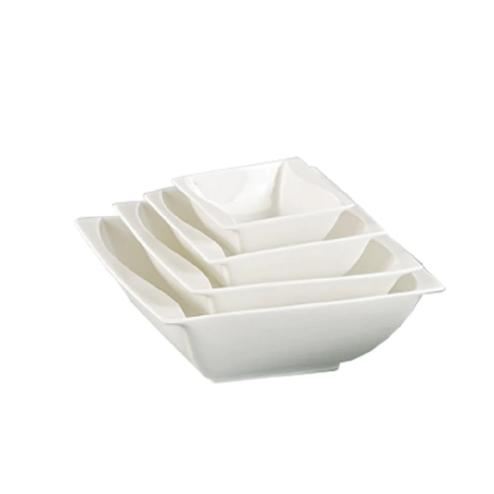 Yanco SW-504 5 Oz Sea Wave Dessert Bowl Square Porcelain Bone White Yanco SW-504 5 Oz Sea Wave Dessert Bowl Square Porcelain Bone White