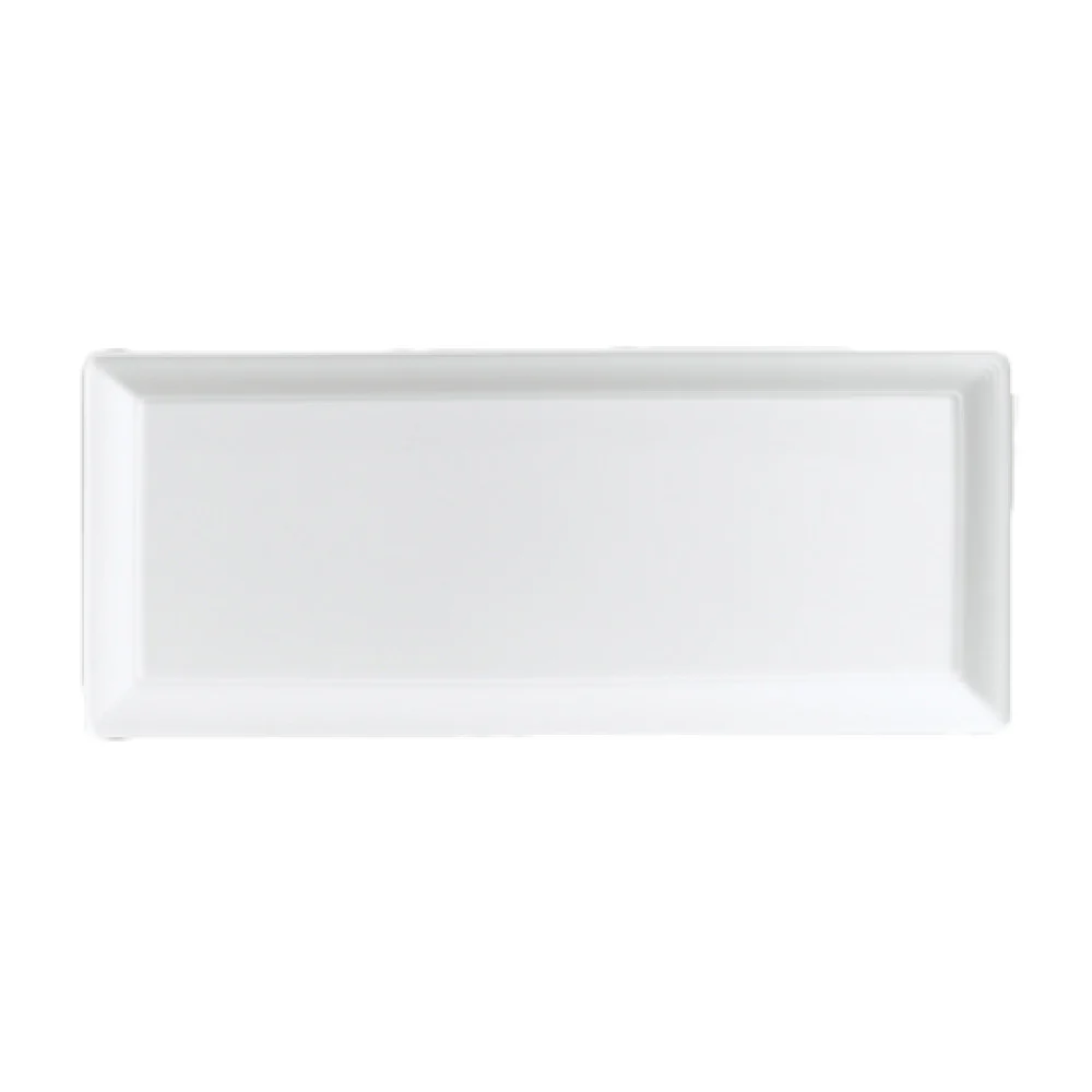 Steelite 6300P101 14 Inch Rectangular Tray Blue-White Embossed Porcelain